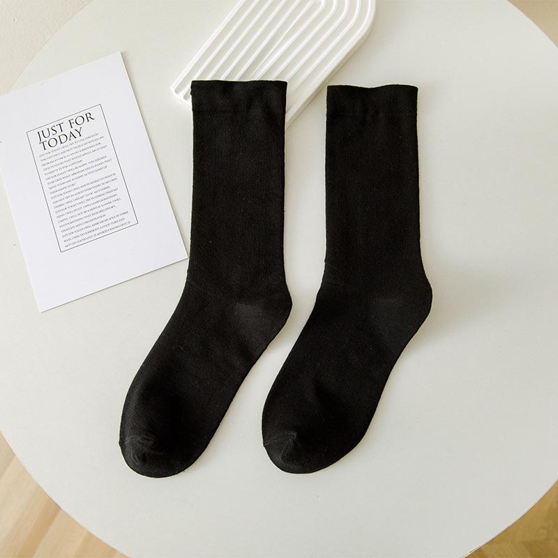 

Socks women s spring and summer socks medium tube socks Japanese loose mouth confinement socks stacking socks stockings women s stockings Zhuji socks One size fits all чёрный