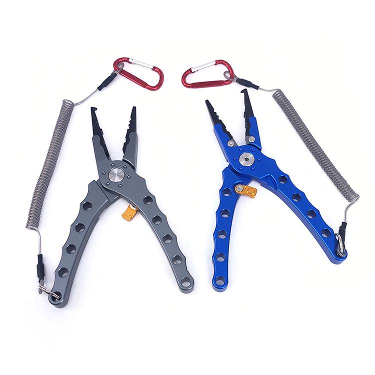 Aluminum Alloy Lure Pliers Controller Upper Ring Open Loop Cut Wire Clamp with Lock Fishing Clamp Fishing Tool