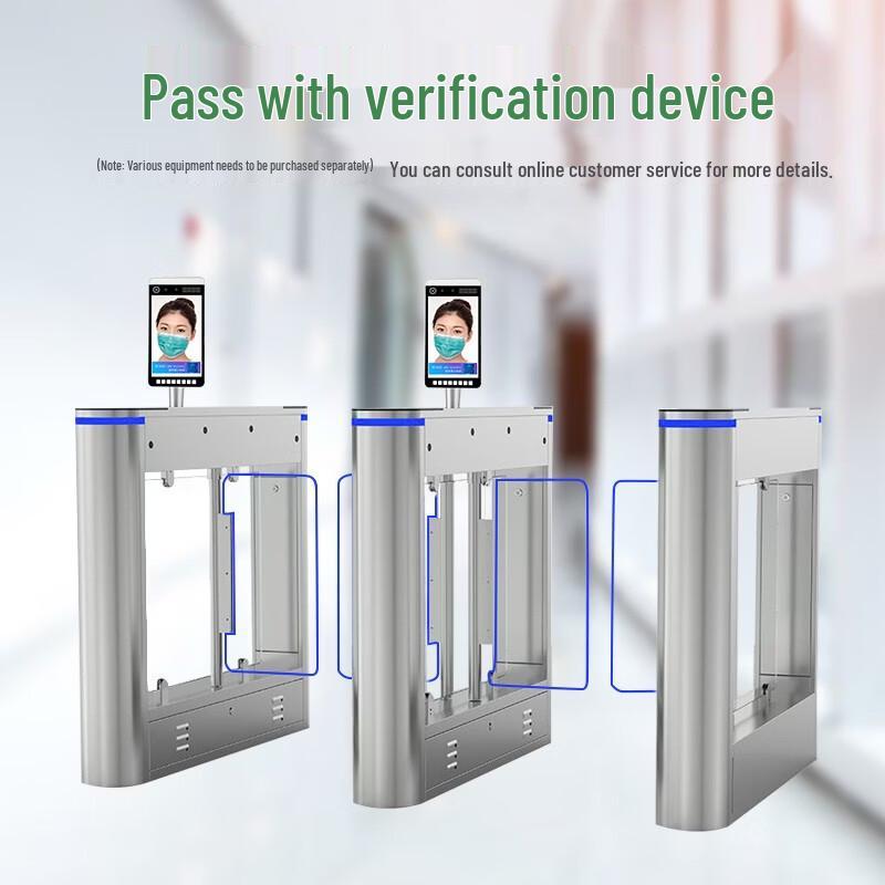 Realand Face Recognition Swing Barrier Turnstile System CN plug (adapter included)