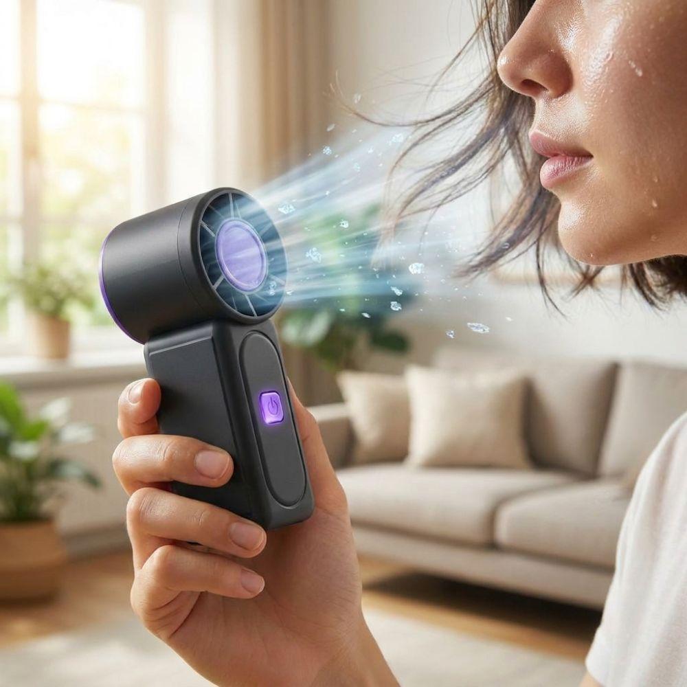 Adjustable Mini Handheld Fan USB Rechargeable Pocket Fan Air Cooling Fan Portable Turbo Fan Travel