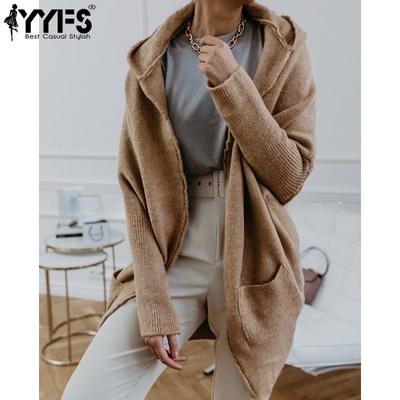 Women's Fashion Casual Fall Winter Solid Color Print Long Sleeve Hooded Sweaters