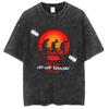 Anime Graphic Print Samurai Champloo Vintage Washed T-Shirts Mens Womens Harajuku Oversize Short-Sleeved Streetwear Tops