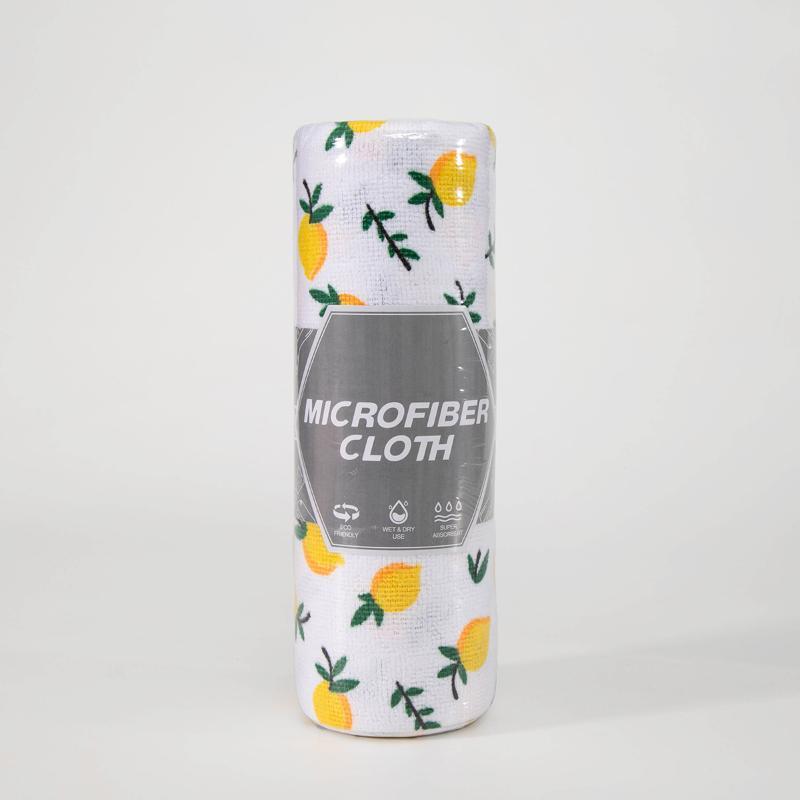 Tearable Microfiber Cleaning Cloth Roll Reusable With Cute Prints For Kitchen Wiping Home Use