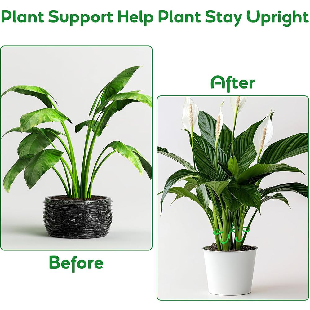 8Pcs Plant Stem Support Set Reusable Flower Growth Stakes, 4 Sizes