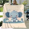 1pc Elephant Printing Lightweight Flannel Blanket, Comfortable and Warm Blanket, for Camping Sofa Bed and Couch Office, Gift