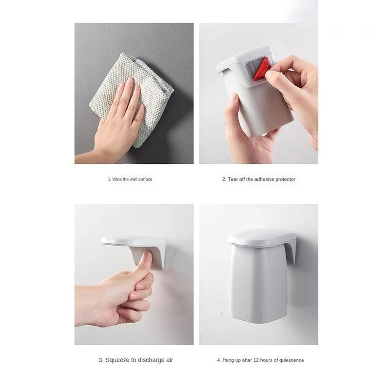 Magnetic Suction Mouthwash Cup Wall Mounted Magnet Toothbrush Holder for Home Bathroom Shower Drain Rack Brushing Accessories