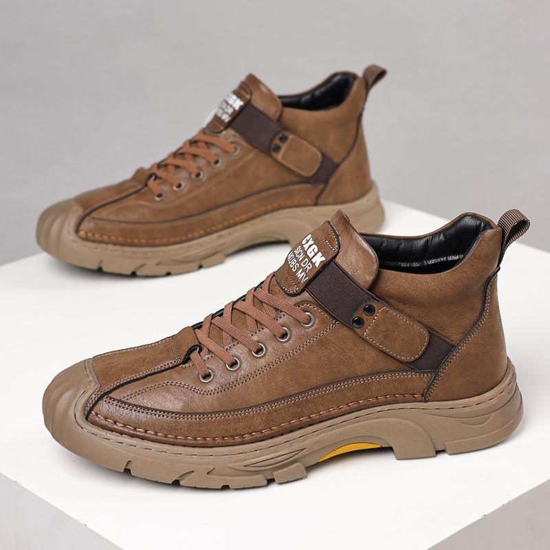 Outdoor Casual High Top Shoes For Men Autumn Winter Warm Fur Plus Retro Boots Wear-Resistan Leisure Ankle Botas Comfort Sneakers