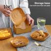 Küchenschale 4/8 Stück Spuckknochenschale Stapelbare Quadratische Simulierte Holzmaserung Kunststoff Essteller Trockenfrüchte Kuchen Snack Aufbewahrung Haushaltswaren