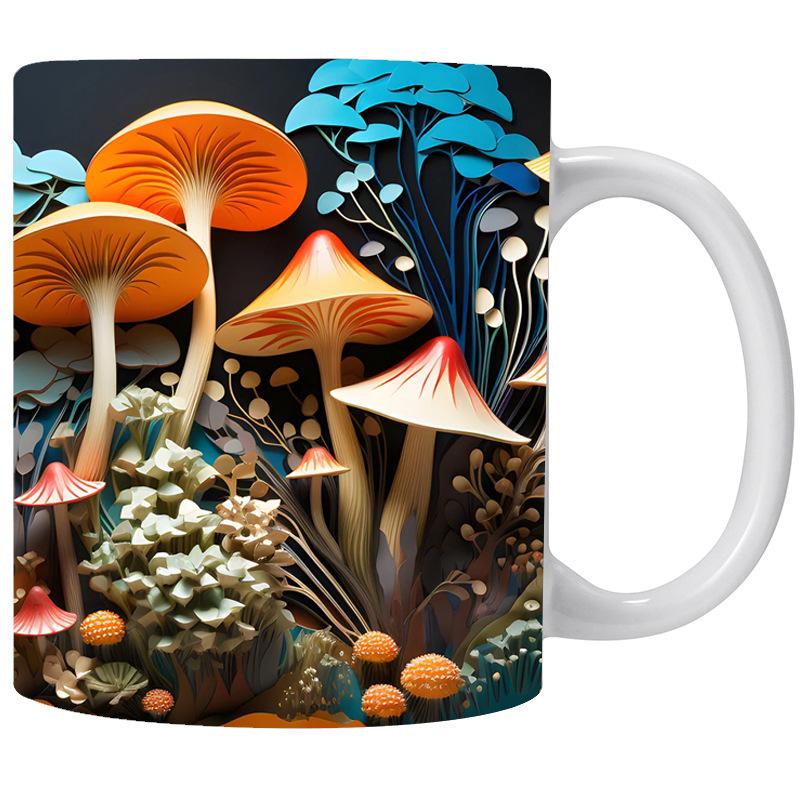 

3D Кружка керамическая для кофе Охотник за дикими грибами Любитель грибов Чайная кружка Новая 301-400ml