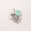 Aqua Chalcedony Gemstone 925 Sterling Silver Jewelry Pendant 1.49" Birthday Gift CP-28-21