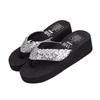 2024 Women Summer Sequins Flip Flops Woman Beach Bohemian Slippers Ladies Platform Mid Heels Shoes Sapato Feminino 785kj