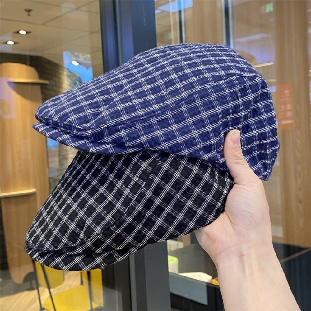 Y2k Newsboy Caps Korean Style Painter Hat Retro Plaid Berets  Outdoor