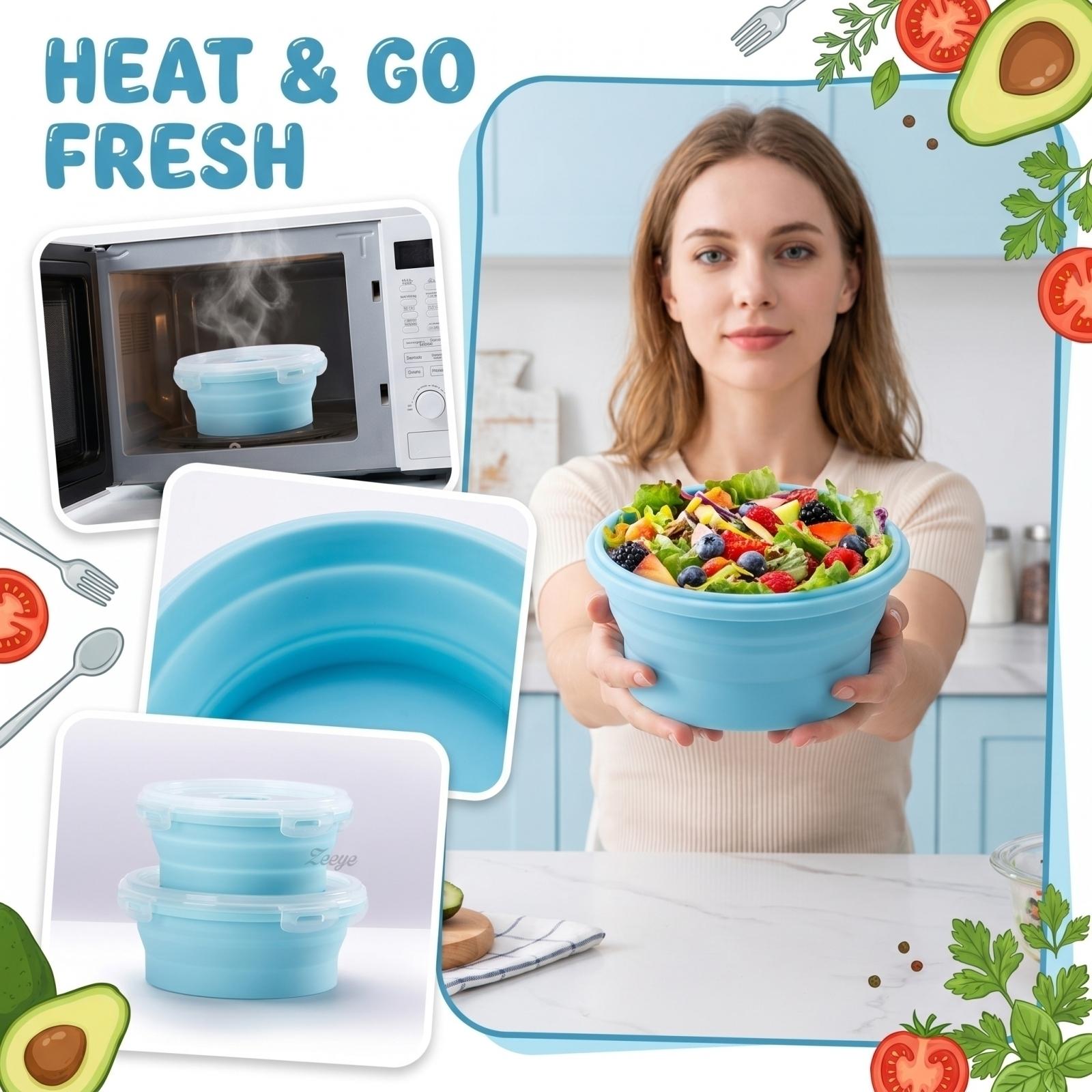 High Temperature Resistant Lunch Box Extendable Microwave Oven Household Fresh-Keeping Box One Size 1250₽