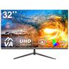 AESNO 4K Monitor PC Display with sRGB Wide Color VA Matte UHD X Tilt Wall and a Warranty for Peace of Mind 32-inch 100% Gamut, Flicker-Free Screen,