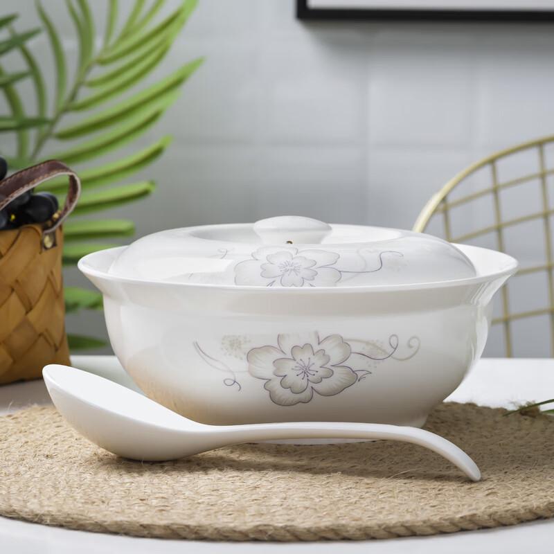 Qiuci Large Ceramic Lidded Soup Bowl