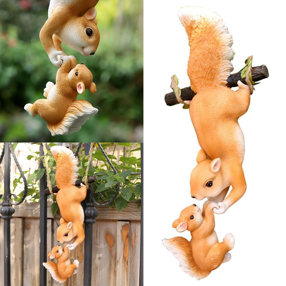 Resin Garden Figurine Squirrel Garden Statue Elegant Garden Addition
