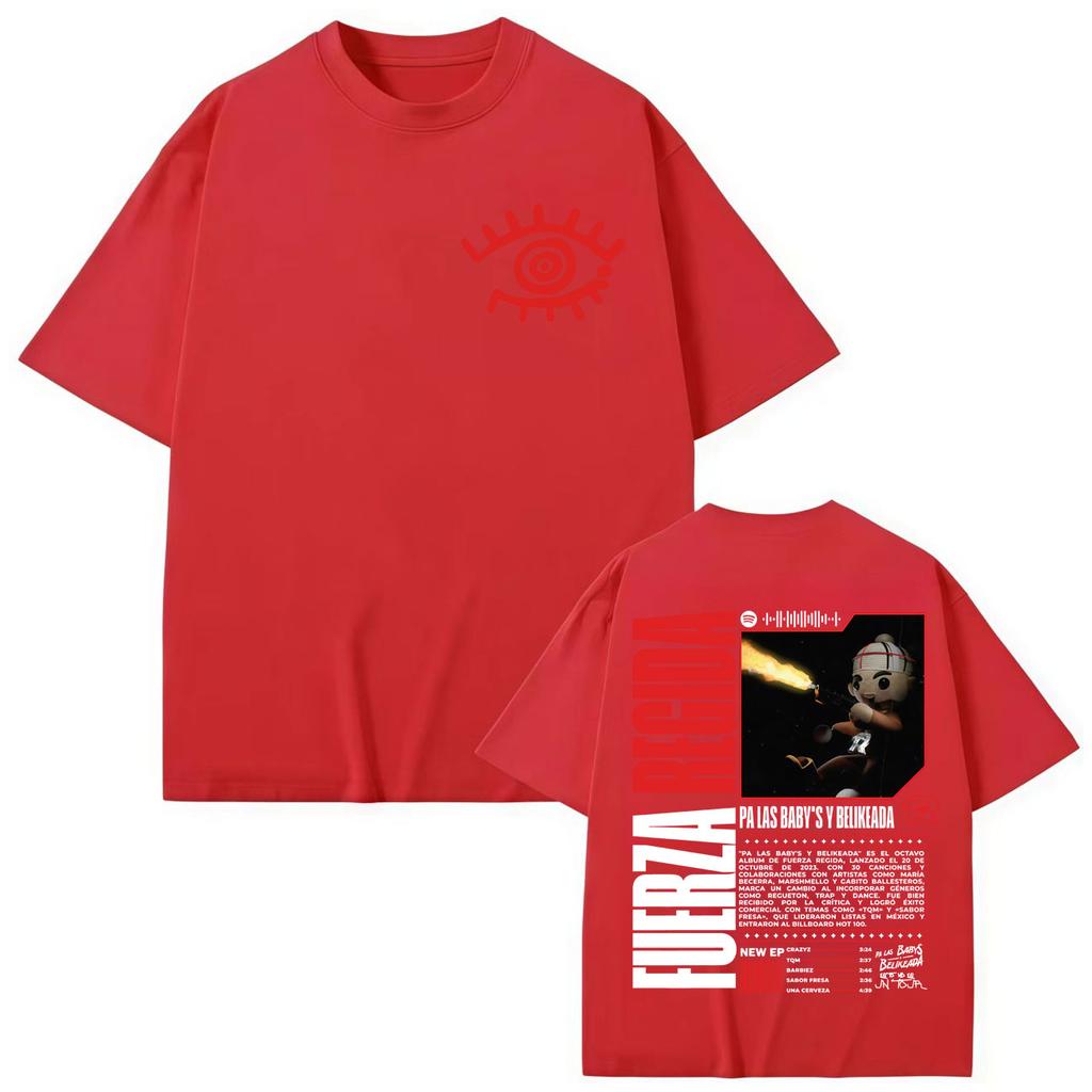 Fuerza Regida Album Merch T-shirts Men Women High Quality Fashion Oversized T-shirt Summer Cotton Short Sleeve T Shirts