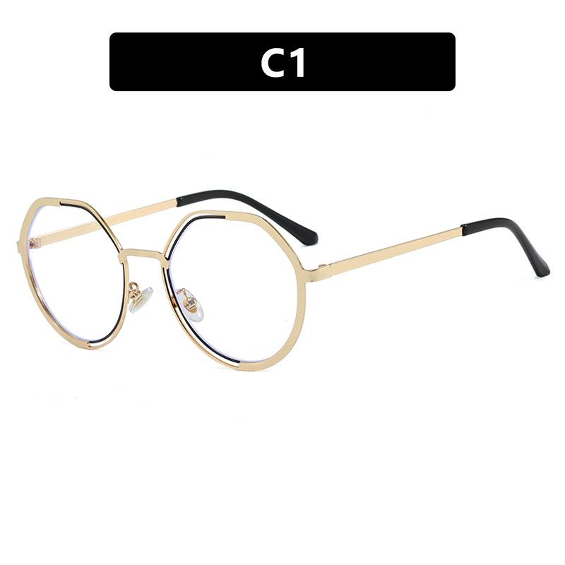 

Women High Quality Rainbow Color Small Round Frame Anti-Blue Light Glasses Solid Nice Models for Office Cell Phone Myopia Frame as pictures