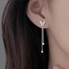 999 Pure Silver Butterfly Tassel Stud Earrings - Elegant Summer Trend