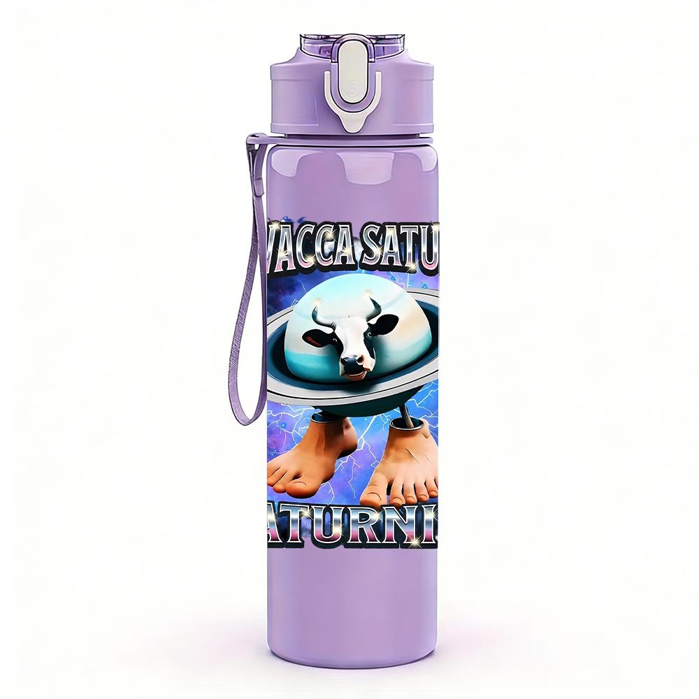 1PC Incoming Sand Worm Game Graphic 750ml Color Plastic Water Bottle Leakproof Flip Straw Lid For Sports Office Home Use