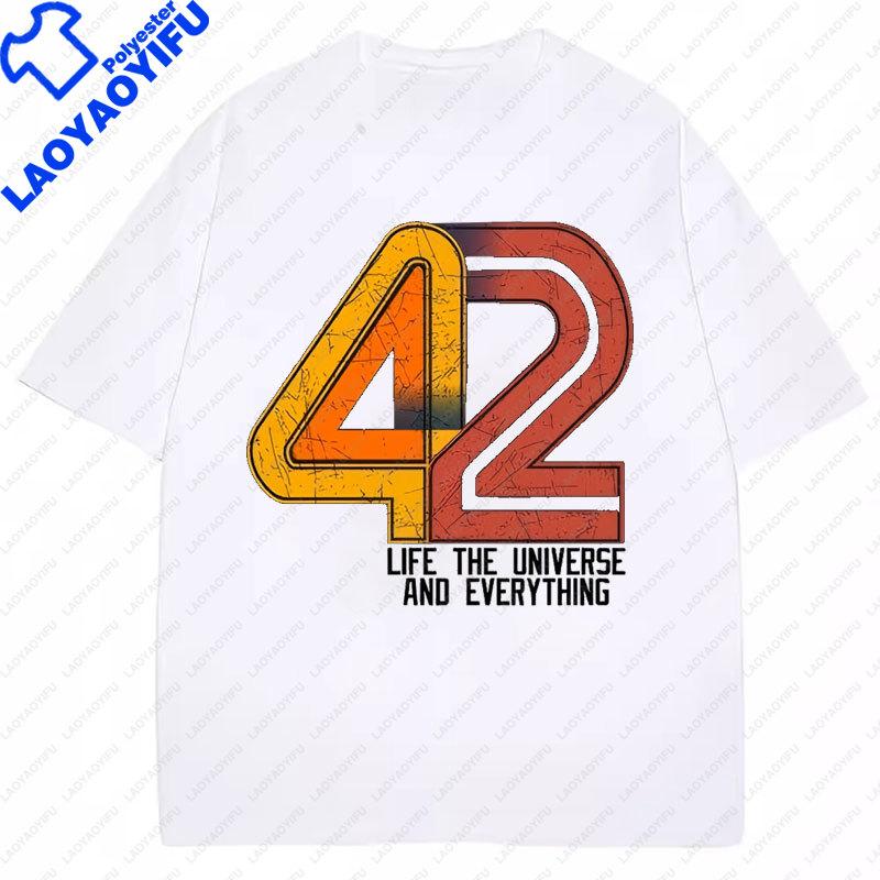 Camisetas Life Universe Everything 42 Science Fiction Space TShirt Casual Funny Streetwear Short Sleeve Graphic T Shirts