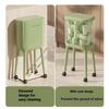 No-Bend High-Leg Trash Can With Press-To-Open Lid - Large Capacity Oval Kitchen & Living Room Bin, Durable Plastic