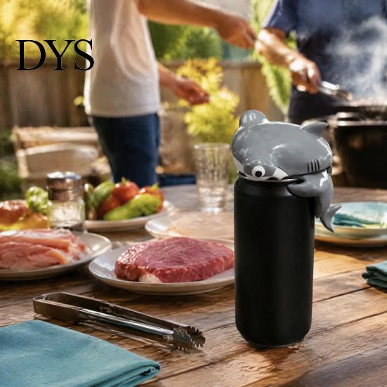 Soda Can Cover Portable Lid Cover, Shark/Dinosaur/Frog/Hippo/Elephant Shape, Durable Party Beverage Accessory Plastic Dustproof Protector for