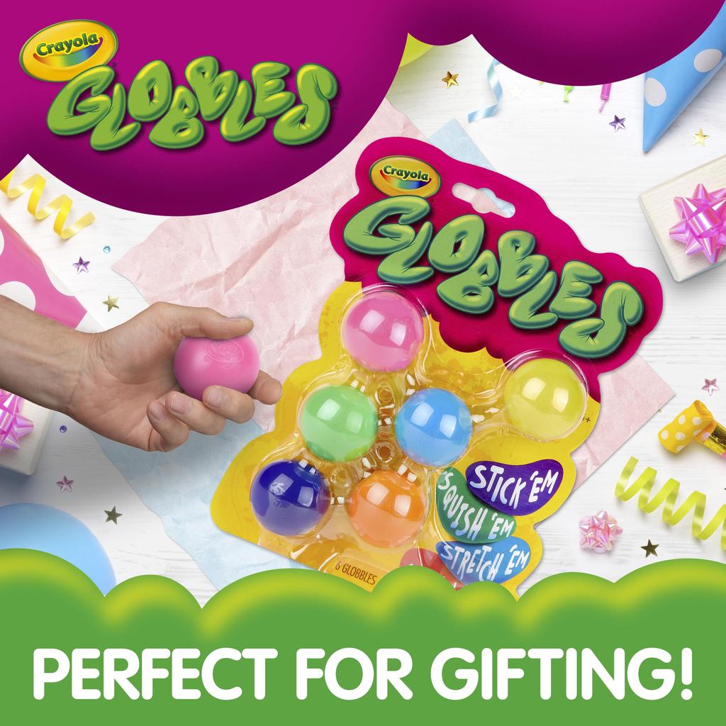 Crayola Globble Squeeze Sticky Stress Relief 747294 Toy, Ball, Toy, 6-Color Set, (Authentic Product)