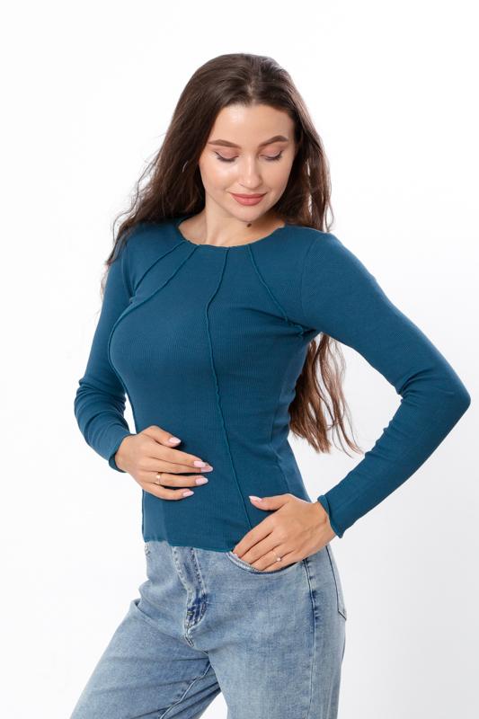 Damen Geripptes Langarmshirt – Stretch-Passform & Stilvolles Ausschnittdetail, Jede Jahreszeit, 8387-019 HC