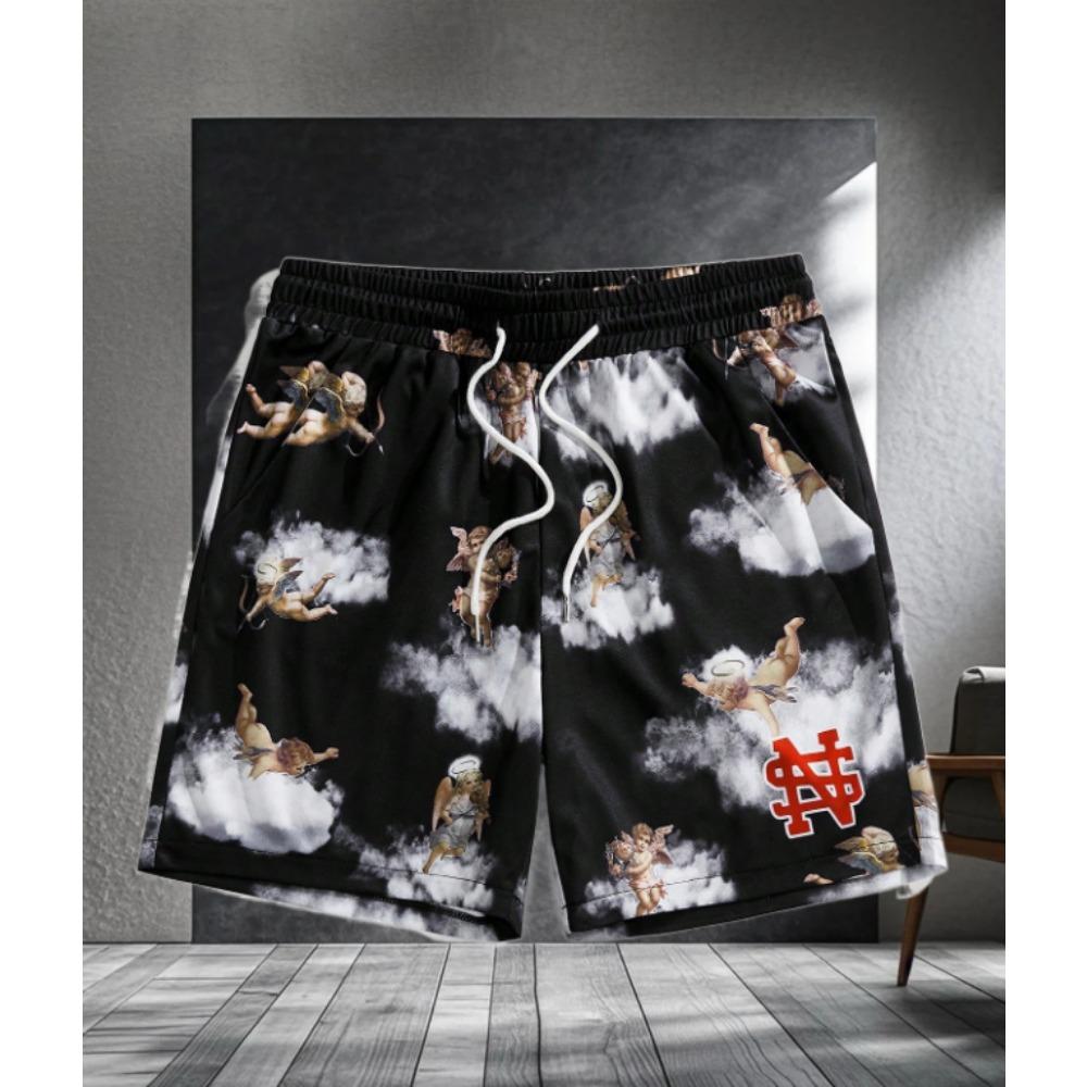 Summer Shorts Men's Trendy Europe and America Street Fashion 3D Printed Men's and Women's Trendy Sports Shorts