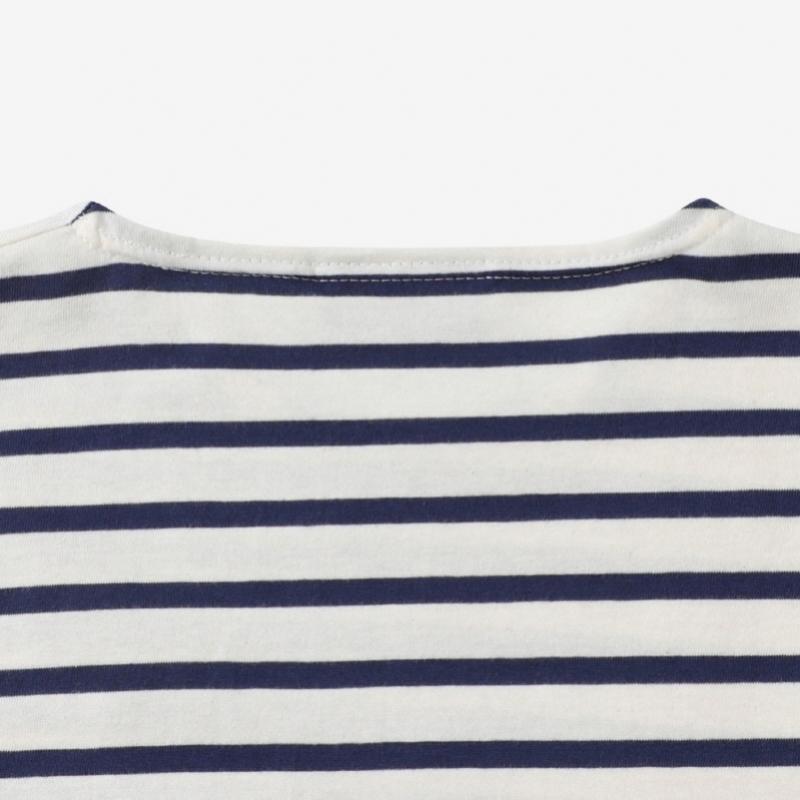 SainT James Kinder T-Shirt Modernes Streifenmuster 2068 Ecru Marine