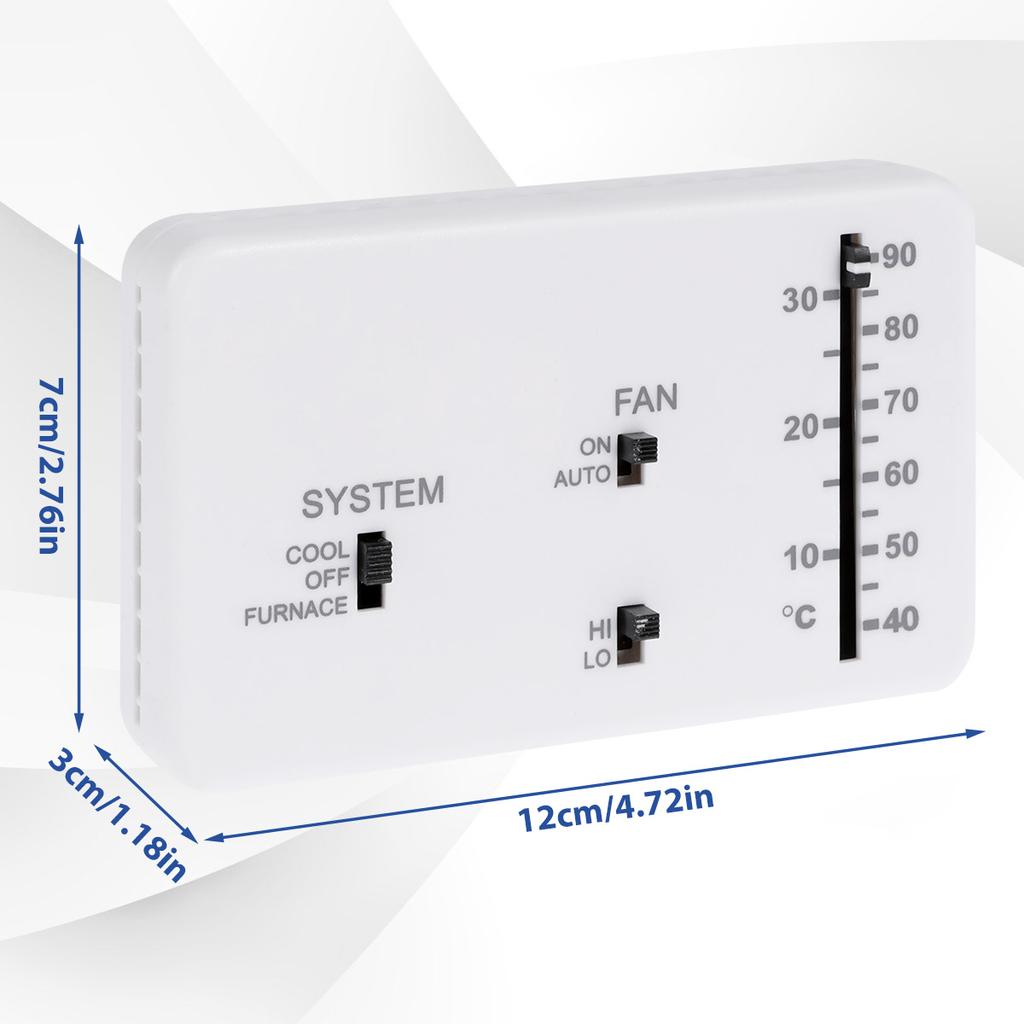 Sada náhradního analogového termostatu RV Camper Thermostat se 2 šrouby a 2 gumami pro Heat Cool Camper RV