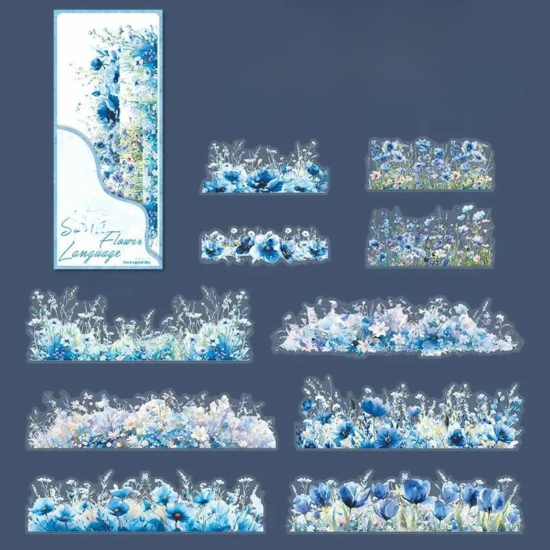 20pcs Botanical Landscaping Sticker Secret Floral Collection Floral Handbook Supplies Stickers Package Scrapbook 182*69mm
