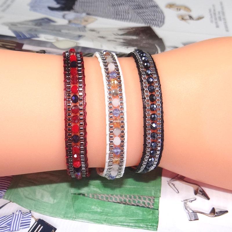 Bohemian Handmade Woven Crystal Beaded Friendship Bracelet for Women