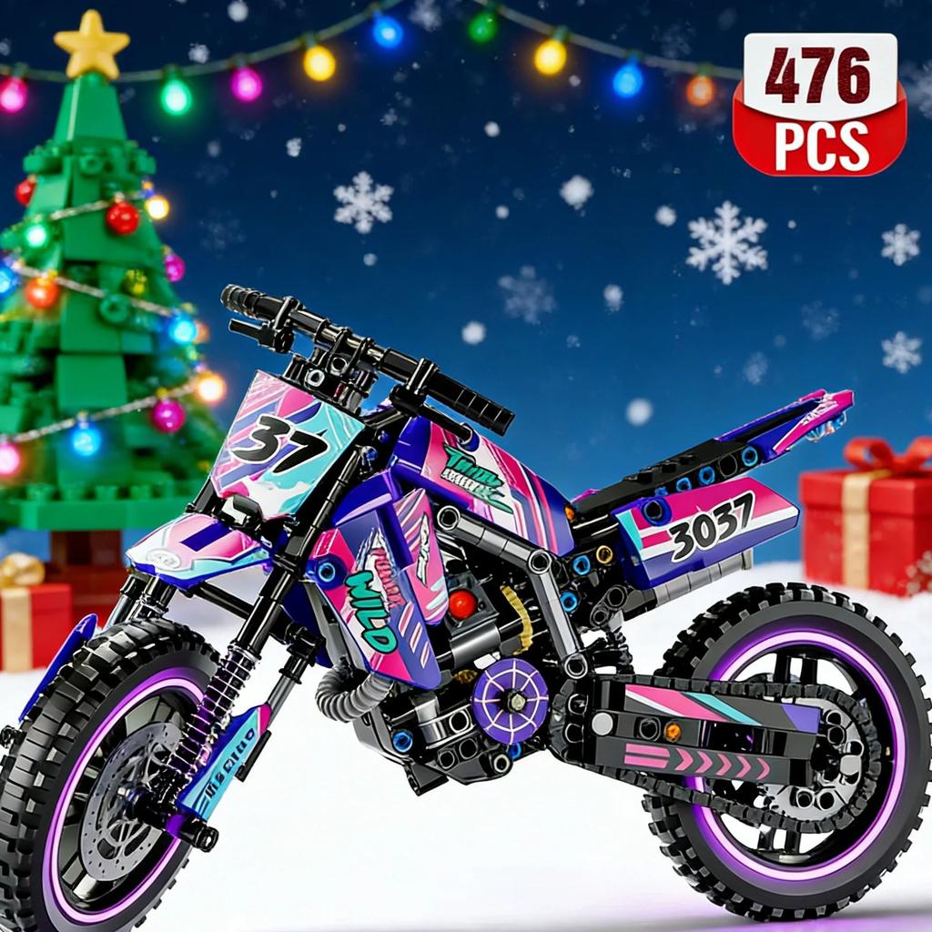 Creative Motorcycle Toy Building Block Set STEM Construction Kit for Boys Girls and Adults Collectible Motorcycle Models