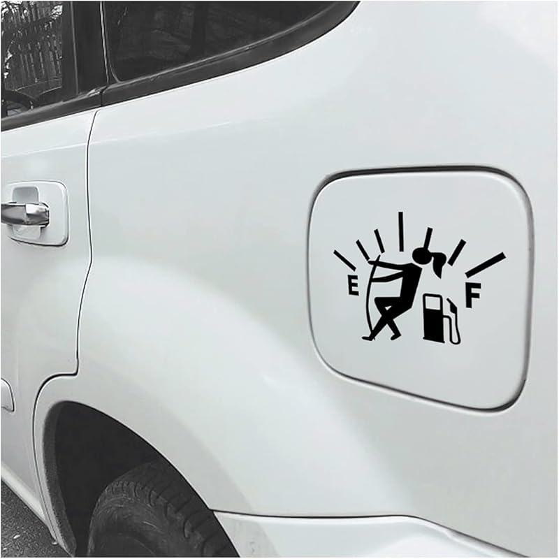 Blilo Funny Girl Car Stickers High Gas Consumption Decal Fuel Gage Empty Stickers Fit Car, Trucks, Motorcycle, SUV (Black/Girl) Black/Girl