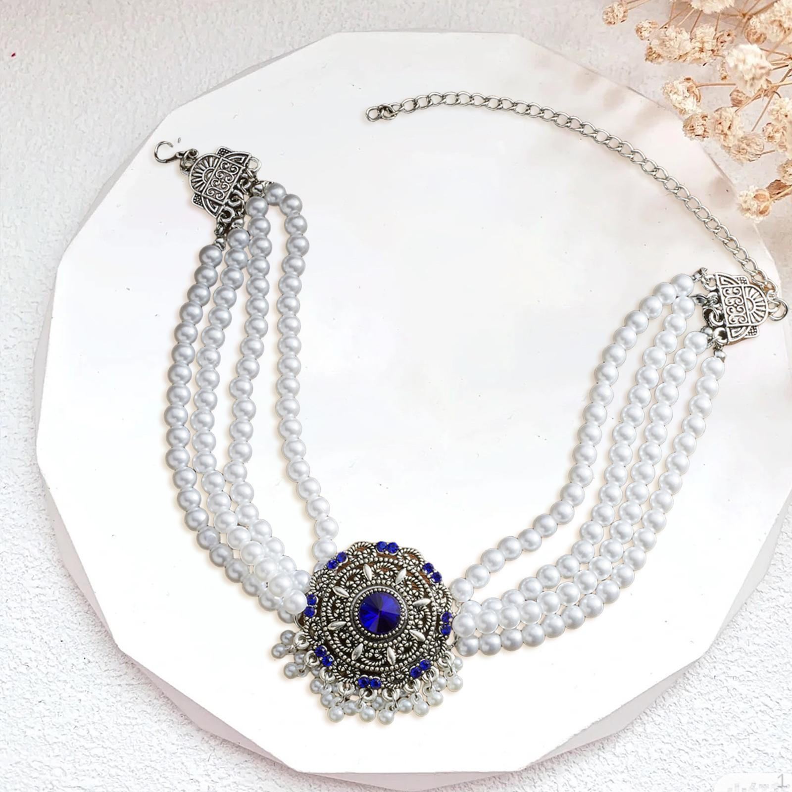 

Ожерелье со стразами для женщин, чокер, кисточка, цепочка на шею для невесты синий