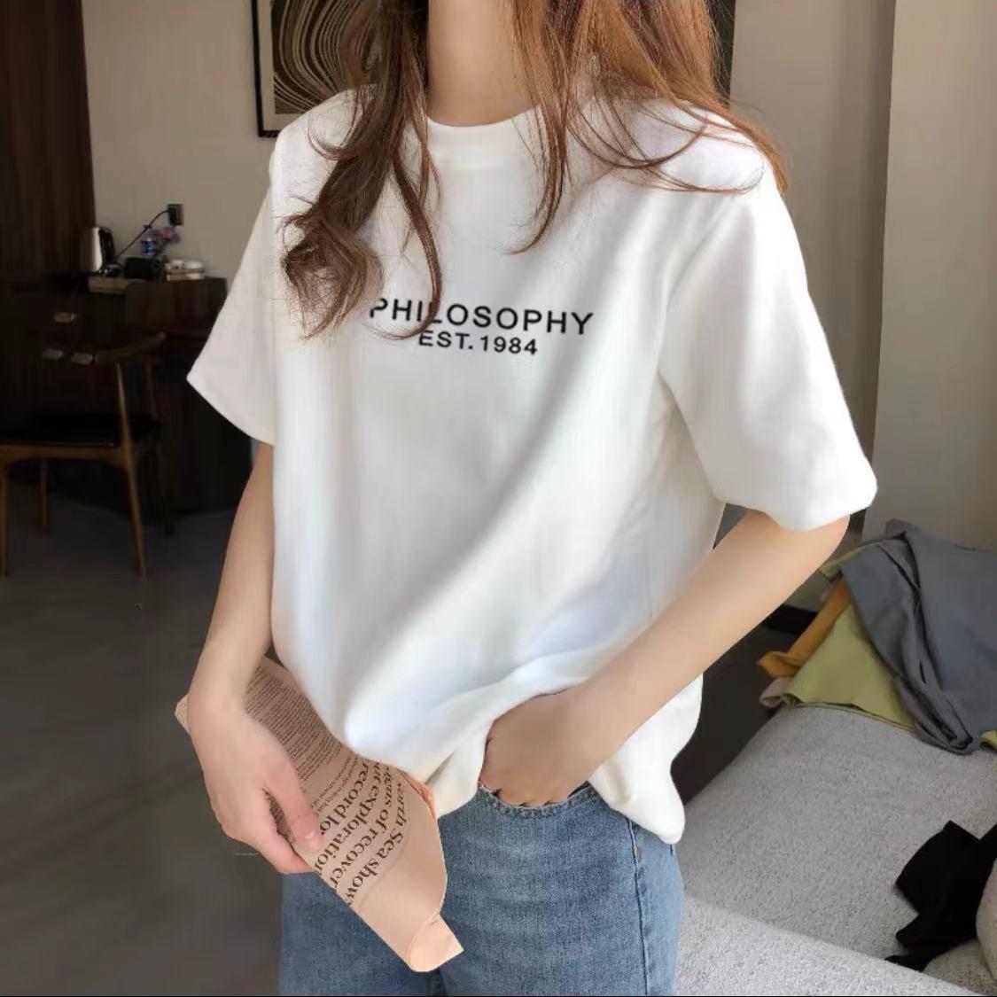 

Cotton Shoulder Short Sleeve White T-Shirt Women s Crew Neck Summer Bottom Shirt 2025 T-Shirt Women s Top XXXXL