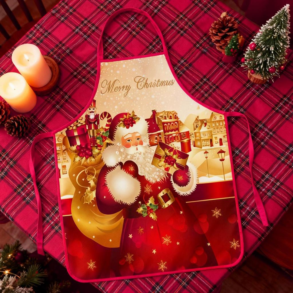 Holiday Aprons Tool Accessories Christmas Kitchen Cooking Apron For Men Women Bakers Wife Husband Family Baking Gardening Sewing