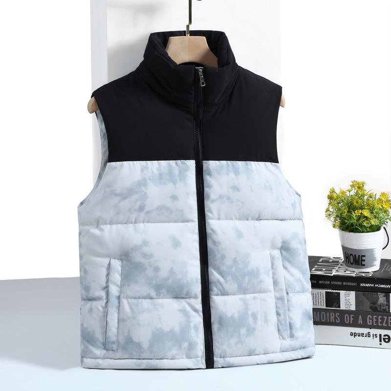 

Утепленный и увеличенный мужской жилет на осень и зиму, новый модный теплый хлопковый жилет с утолщением и воротником-стойкой, повседневная куртка 7XL (195-105 kg) белый