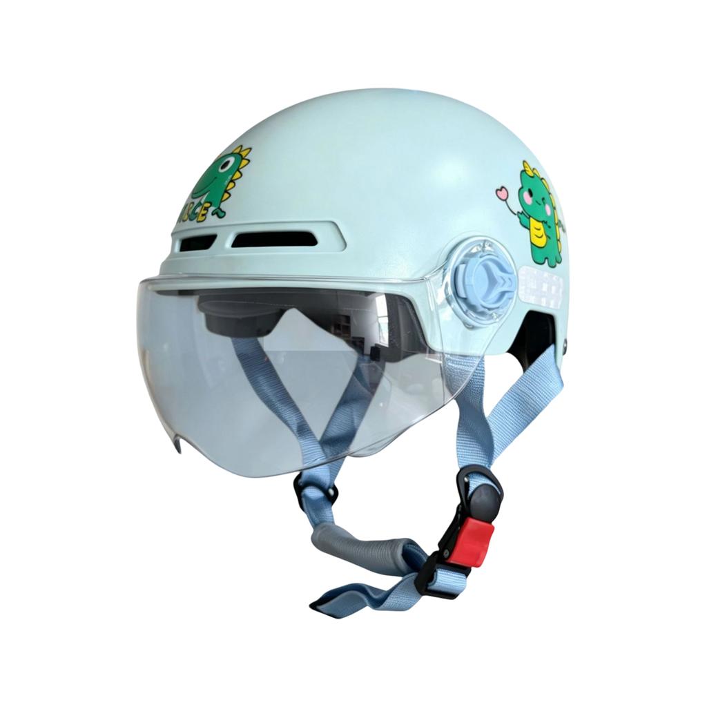 Children Safety Helmet Half Face Motorcycle Helmet with Adjustable Strap and Built-in Visor for Kids Boys Girls Electric Scooter Riding