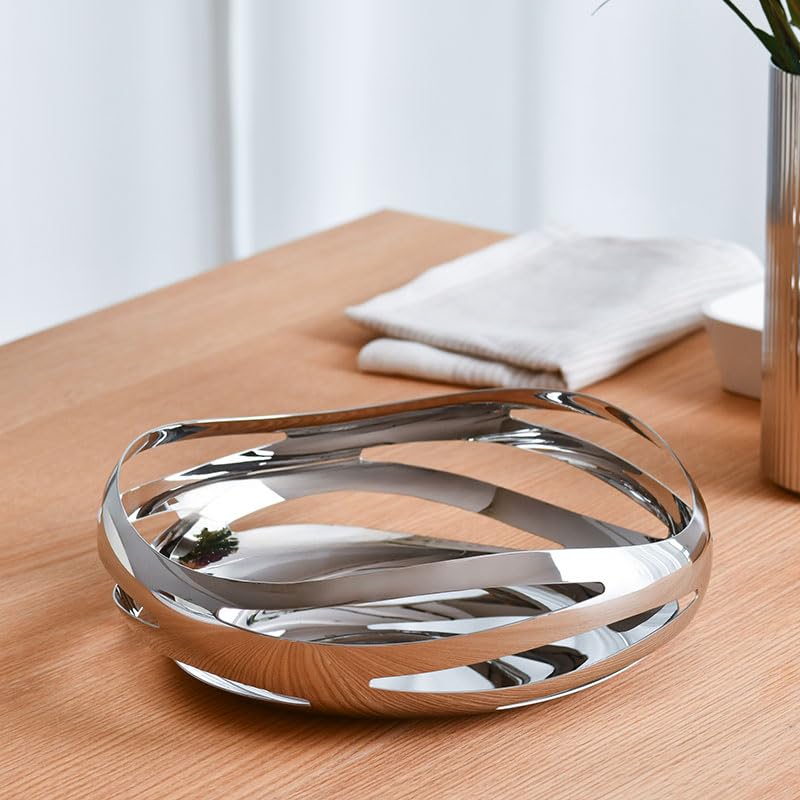 Georg Jensen Fruit Basket, COBRA, Silver, Diameter 24cm X Height 8cm, 10019108