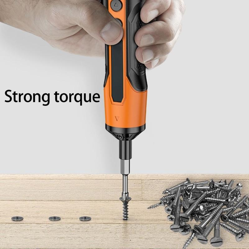 Portable Wireless Electric Screwdriver with Reversible Function Multiple Bit Ergonomic Design Charging Lithium Batteries