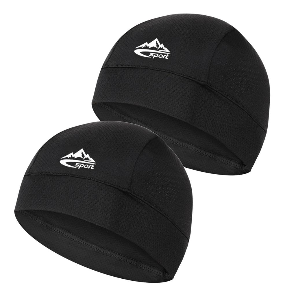 LEZOOY Cooling Cycling Inner Cap 2pcs Bandana Cap Windproof Thin Sweat-wicking Quick-drying Motorcycle Helmet Liner Antibacterial Deodorant Stretchy