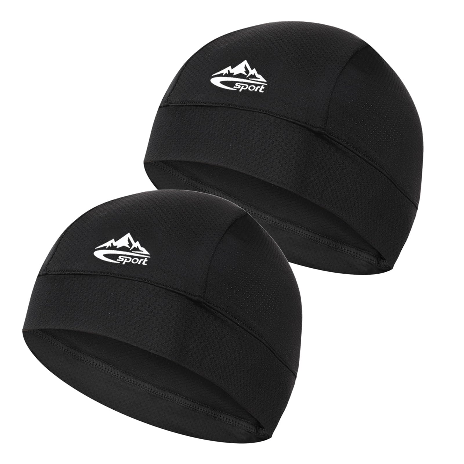 LEZOOY Cooling Cycling Inner Cap 2pcs Bandana Cap Windproof Thin Sweat-wicking Quick-drying Motorcycle Helmet Liner Antibacterial Deodorant Stretchy