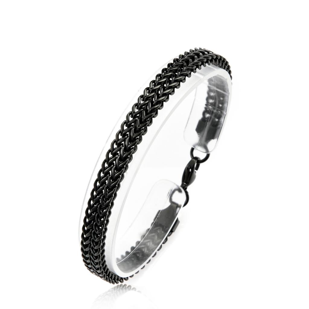 Men's Square Fish Scale Titanium Steel Bracelet, Simple Atmosphere Gold, Silver and Black Three-color Electroplated Bracelet