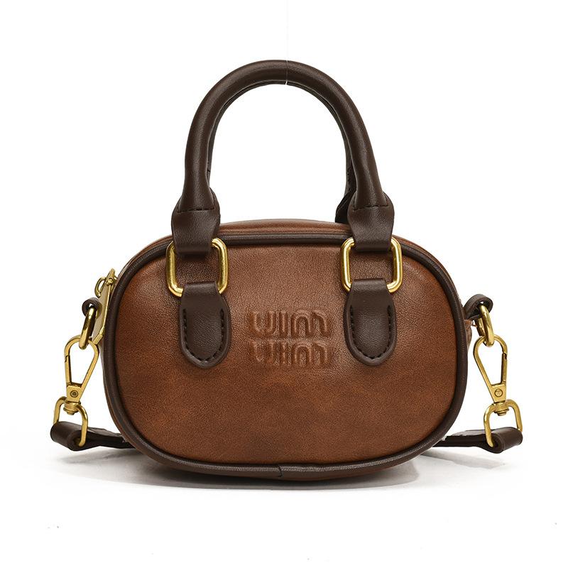 European and American Retro Women's Handbags, Foreign Style Solid Color Mini Pillow Bags, New Fashionable Versatile Messenger Bags