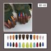 Almond Press On Nails Glossy Fake Nails Stick On Nails In 12 Sizes 24 Pcs French Nails Tips for DIY Nail Art Decorations