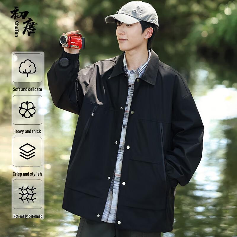 

Men s Casual Lapel Multi-Pocket Workwear Jacket XL