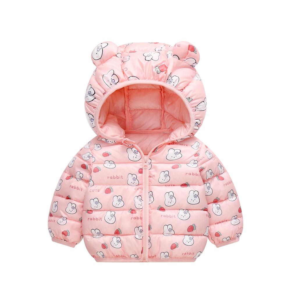 Children's Lightweight Autumn/Winter Cartoon Down Cotton Jacket for Boys and Girls - Small/Medium, Thickened Outerwear.